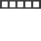 HAGER BOCCHIOTTI - Cornice quintupla x montaggio orizzontale Berker K.1 antracite opaco, vernic. 13937006