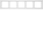 HAGER BOCCHIOTTI - Cornice quintupla per montaggio orizzontale Berker K.1 bianco polare lucido 13937009