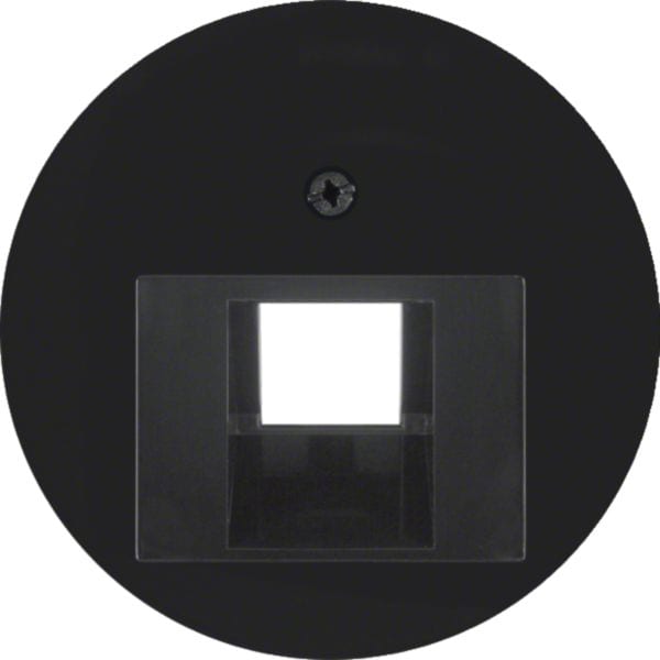 HAGER BOCCHIOTTI - Pezzo centrale per presa RJ universale Berker R.1/R.3/R.?classic nero lucido 14072045