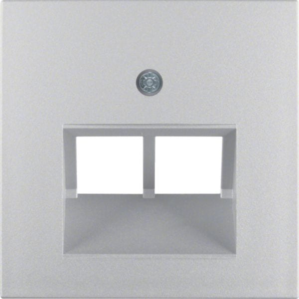 HAGER BOCCHIOTTI - Pezzo centrale per presa RJ universale doppio Berker B.7 alu opaco, verniciato 14091404