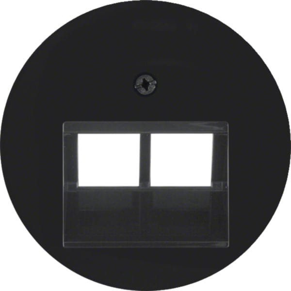 HAGER BOCCHIOTTI - Pezzo centrale x presa RJ universale doppio Berker R.1/R.3/R.classic nero lucido 14092045