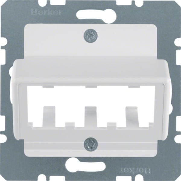 HAGER BOCCHIOTTI - Mascherina centrale per 3 moduli MINI-COM bianco polare opaco/velluto 14271909