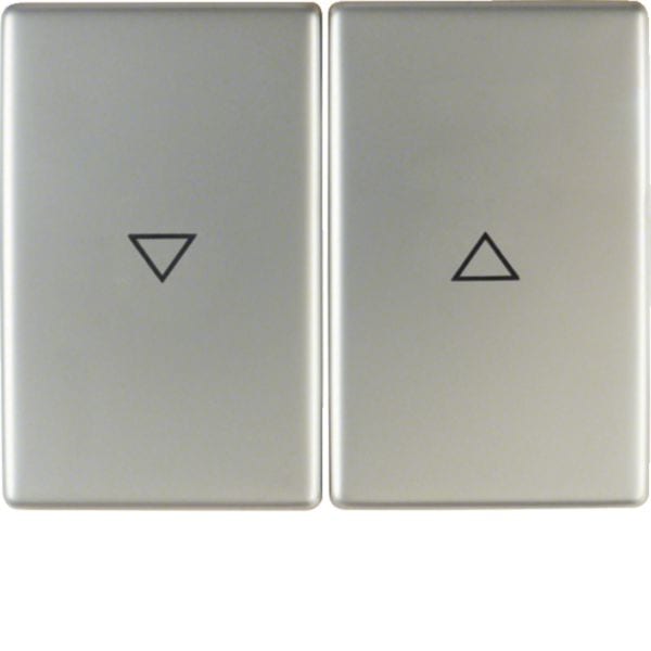 HAGER BOCCHIOTTI - Bilanciere doppio con serigrafia freccia singola K.5 acciaio inox, metallo opaco 14357104