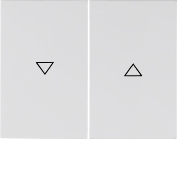 HAGER BOCCHIOTTI - Bilanciere doppio con serigrafia freccia singola Berker K.1 bianco polare lucido