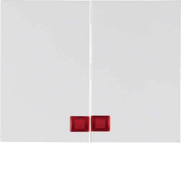 HAGER BOCCHIOTTI - Bilanciere doppio con lente Berker K.1 bianco polare lucido 14377009