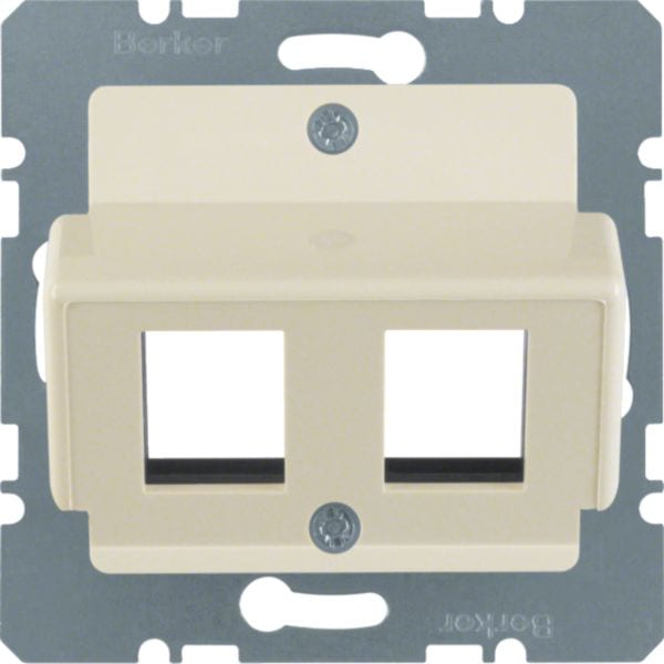 HAGER BOCCHIOTTI - Mascherina centrale doppia per Jack AMP bianco lucido 146302