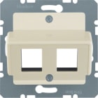 HAGER BOCCHIOTTI - Mascherina centrale doppia per Jack AMP bianco lucido 146302