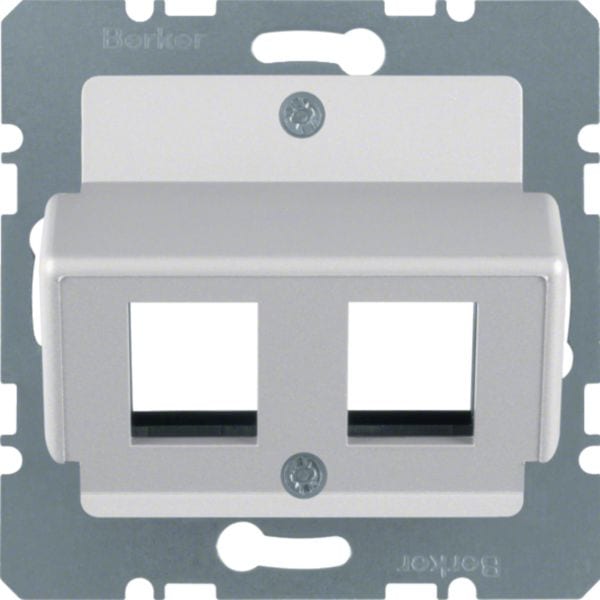 HAGER BOCCHIOTTI - Mascherina centrale doppia per Jack AMP alu opaco, verniciato