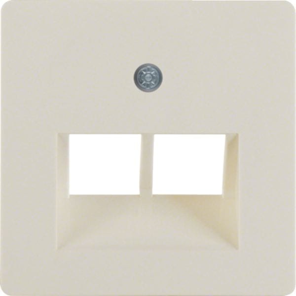 HAGER BOCCHIOTTI - Mascherina centrale per presa RJ universale doppia bianco lucido