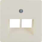 HAGER BOCCHIOTTI - Mascherina centrale per presa RJ universale doppia bianco lucido