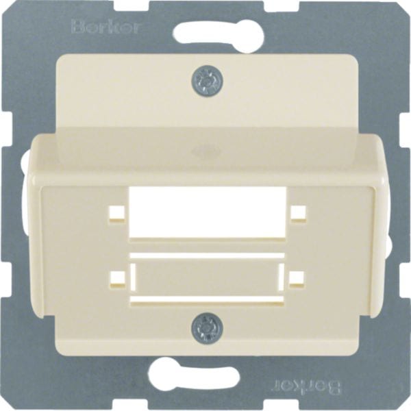 HAGER BOCCHIOTTI - Mascherina centrale per accoppiamenti in fibra ottica Duplex SC bianco lucido