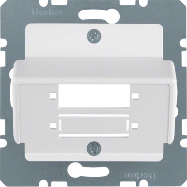 HAGER BOCCHIOTTI - Mascherina c.le x accoppiamenti in fibra ottica Duplex SC bianc pol. opac/vellut 14801909