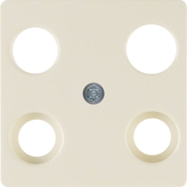 HAGER BOCCHIOTTI - Mascherina centrale per presa TV quadrupla HIRSCH. bianco lucido 148302