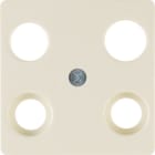 HAGER BOCCHIOTTI - Mascherina centrale per presa TV quadrupla HIRSCH. bianco lucido 148302