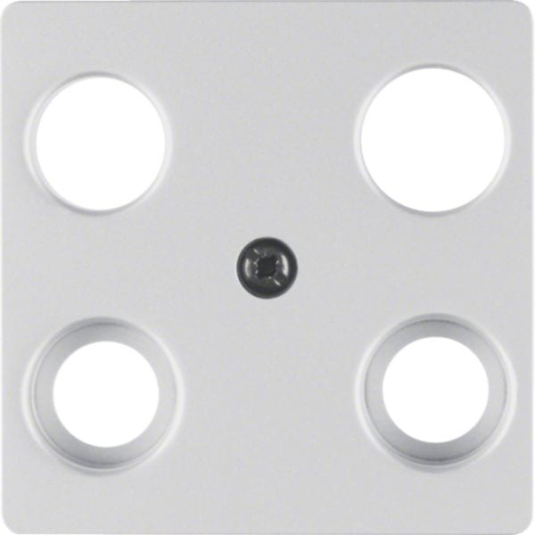 HAGER BOCCHIOTTI - Mascherina centrale per presa TV quadrupla HIRSCH. alu opaco, verniciato 14837003