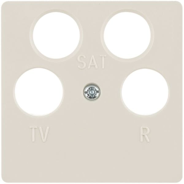 HAGER BOCCHIOTTI - Mascherina centrale per presa TV quadrupla ANKARO bianco lucido