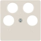 HAGER BOCCHIOTTI - Mascherina centrale per presa TV quadrupla ANKARO bianco lucido
