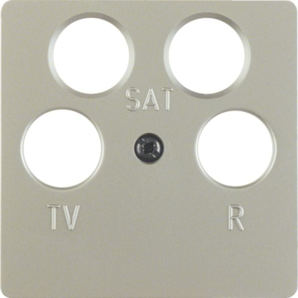 HAGER BOCCHIOTTI - Mascherina c.le x presa TV quadrupla ANKARO acciaio inox opaco, 148404