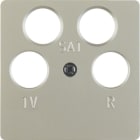 HAGER BOCCHIOTTI - Mascherina c.le x presa TV quadrupla ANKARO acciaio inox opaco,