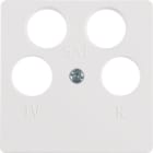 HAGER BOCCHIOTTI - Mascherina centrale per presa TV quadrupla ANKARO bianco polare opaco/velluto 14841909