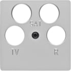 HAGER BOCCHIOTTI - Mascherina centrale per presa TV quadrupla ANKARO alu opaco, verniciato