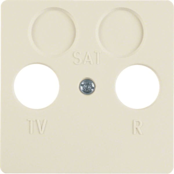 HAGER BOCCHIOTTI - Mascherina centrale per presa TV doppia wg UP IP44 bianco lucido 148602