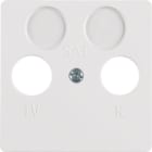 HAGER BOCCHIOTTI - Mascherina centrale per presa TV doppia wg UP IP44 bianco polare 148609