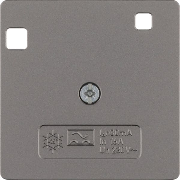 HAGER BOCCHIOTTI - Mascherina centrale 50x50 x int. diff., acciaio inossidabile opaco verniciato 149604