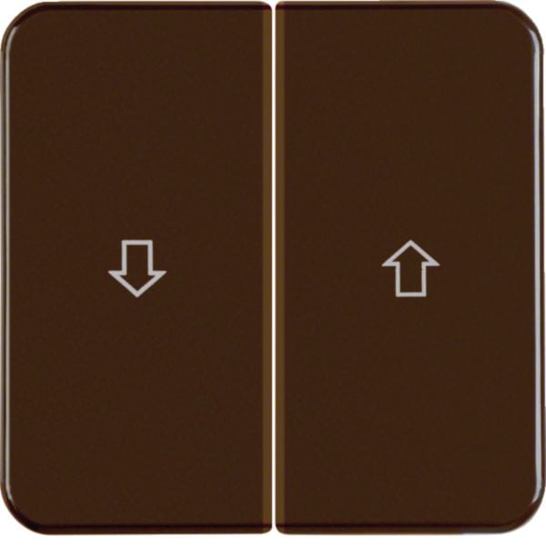 HAGER BOCCHIOTTI - Bilanciere doppio con serigrafia freccia wg UP IP44 marrone lucido