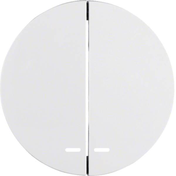 HAGER BOCCHIOTTI - Bilanciere doppio con lente trasparente Berker R.1/R.3 bianco polare lucido
