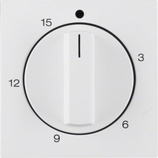 HAGER BOCCHIOTTI - Pezzo centrale per timer meccanico 15 min Berker S.1/B.3/B.7 bianco polare opaco