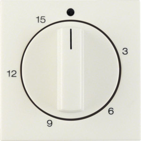 HAGER BOCCHIOTTI - Pezzo centrale per timer meccanico 15 min Berker S.1 bianco lucido