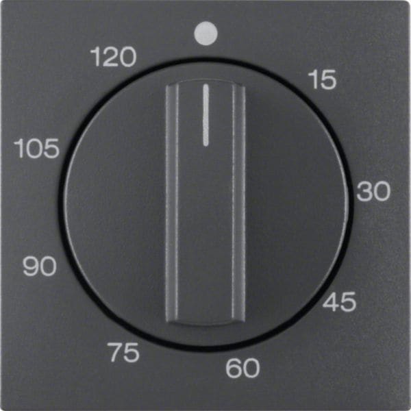 HAGER BOCCHIOTTI - Pezzo centrale per timer meccanico 120 min Berker B.3/B.7 antracite opaco