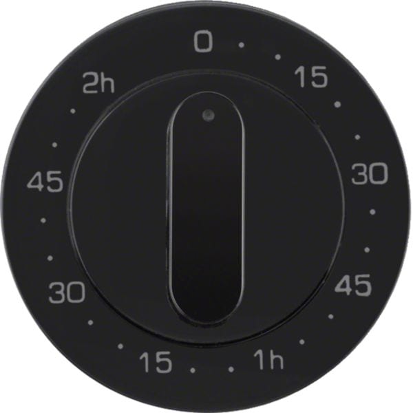HAGER BOCCHIOTTI - Pezzo centrale per timer meccanico 120 minuti Berker R.1/R.3 nero lucido