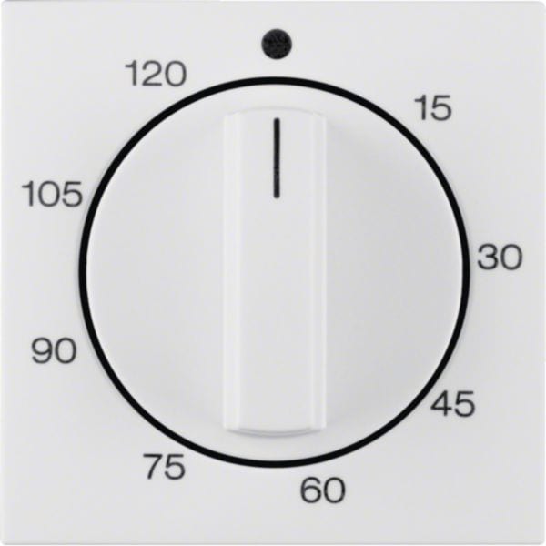 HAGER BOCCHIOTTI - Pezzo centrale x timer meccanico 120 min Berker S.1/B.3/B.7 bianco polare lucido