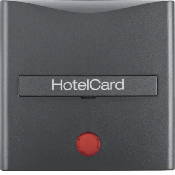 HAGER BOCCHIOTTI - Pezzo c.le  con serigrafia x pulsante Hotel Card Berker B.3/B.7 antracite opaco