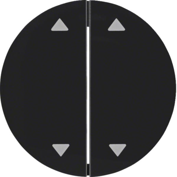 HAGER BOCCHIOTTI - Bilanciere doppio con serigrafia frecce Berker R.1/R.3 nero lucido 16442045