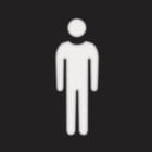 HAGER BOCCHIOTTI - Lamina bicolore con serigrafia uomo per segnale luminoso quadrato a LED 19058001