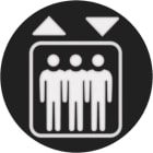 HAGER BOCCHIOTTI - Lamina bicolore con serigrafia ascensore per segnale luminoso tondo a LED 19058010