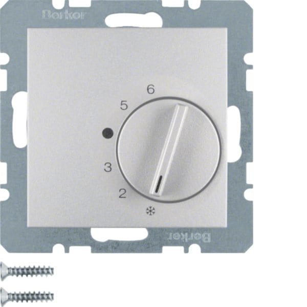 HAGER BOCCHIOTTI - Termostato, contatto di commutazione, + pezzo c.le Serie B.7 alu opac, vern.