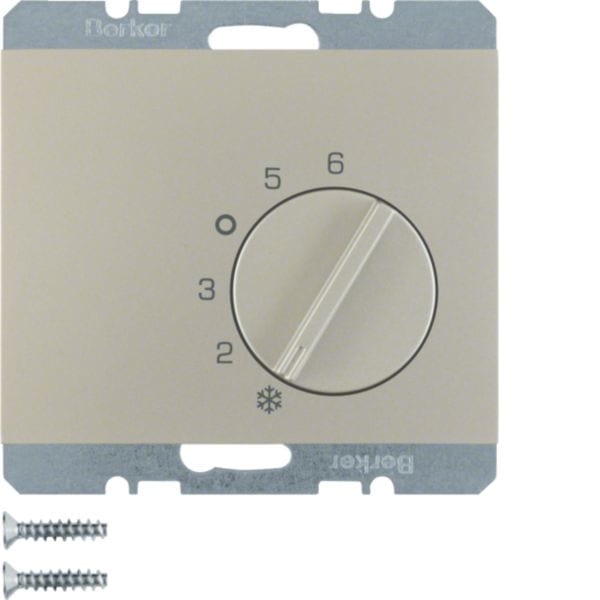 HAGER BOCCHIOTTI - Termostato cont. di commutazione + pezzo c.le Serie K.5 acciaio inox opac vern.