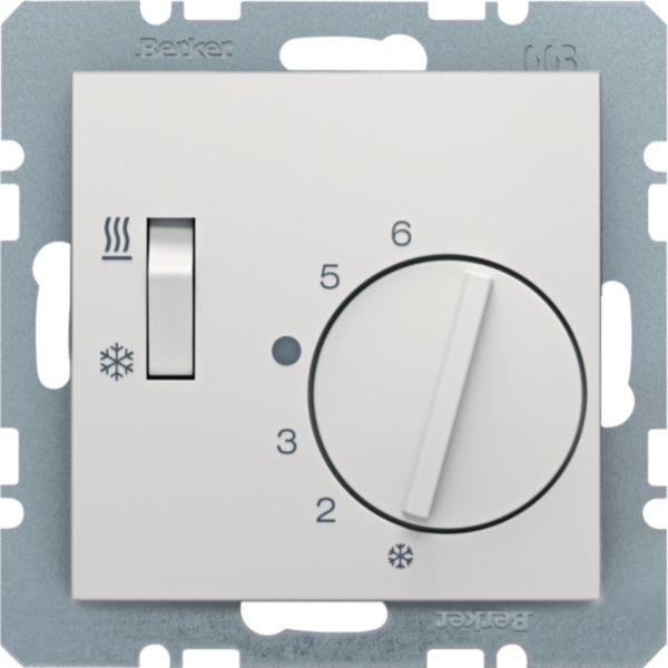 HAGER BOCCHIOTTI - Termostato, deviat., + pezzo c.le + comm. Estate/Inverno S.1 bianco pol. opac