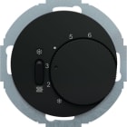 HAGER BOCCHIOTTI - Termostato, deviat., + pezzo c.le + comm. Estate/Inverno R.Classic nero 20292035