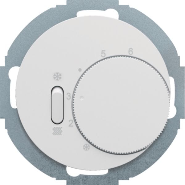 HAGER BOCCHIOTTI - Termostato, deviat., + pezzo c.le + comm. Estate/Inverno R.Classic bianco polare 20292079