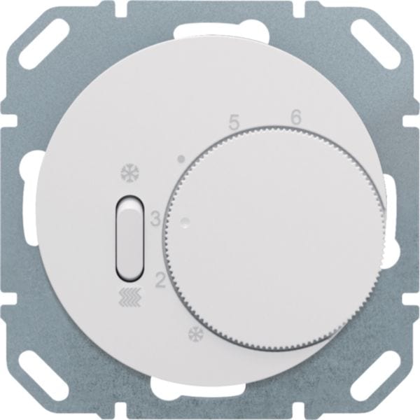 HAGER BOCCHIOTTI - Termostato, deviat., + pezzo c.le + comm. Estate/Inverno R.x bianco polare