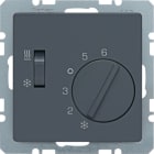 HAGER BOCCHIOTTI - Termostato, deviat., + pezzo c.le + comm. Estate/Inverno Q.x antracite