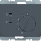 HAGER BOCCHIOTTI - Termostato, deviat., + pezzo c.le + comm. Estate/Inverno K.x antracite 20297106