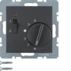 HAGER BOCCHIOTTI - Termostato, cont. NC, + pezzo c.le Serie B.3/B.7 antrac.opac