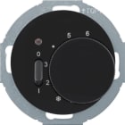 HAGER BOCCHIOTTI - Termostato, cont. NC, + pezzo c.le Serie 1930/R.classic nero lucido