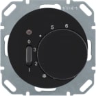 HAGER BOCCHIOTTI - Termostato, cont. NC, + pezzo c.le Serie R.1/R.3 nero lucido 20302045